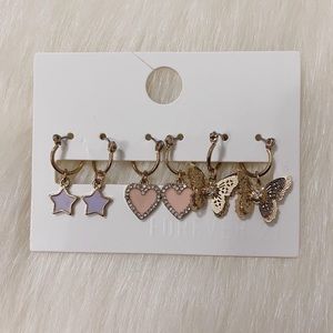 3 pack gold hoop earrings